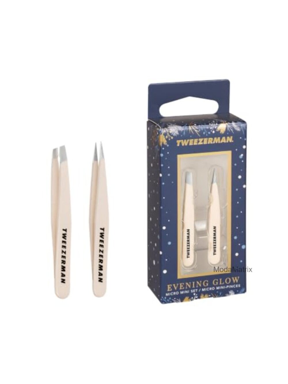 Micro Mini Tweezer Set Slanted Point Tips Precision Hair Removal